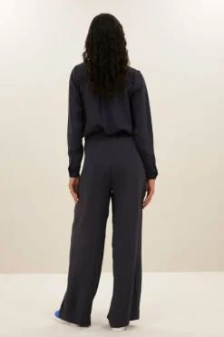 By bar Blouses*donna satin stripe blouse | graphite