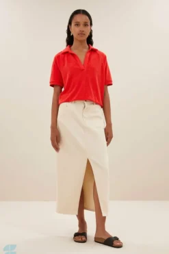 By bar Rokken*elba twill skirt | raw white