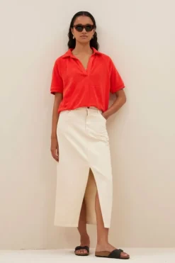 By bar Rokken*elba twill skirt | raw white