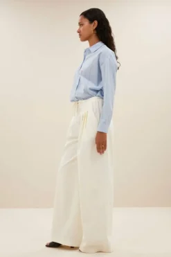 By bar Blouses*elvie stripe chambray blouse | light blue stripe