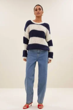 By bar Truien*evi stripe pullover | midnight big stripe