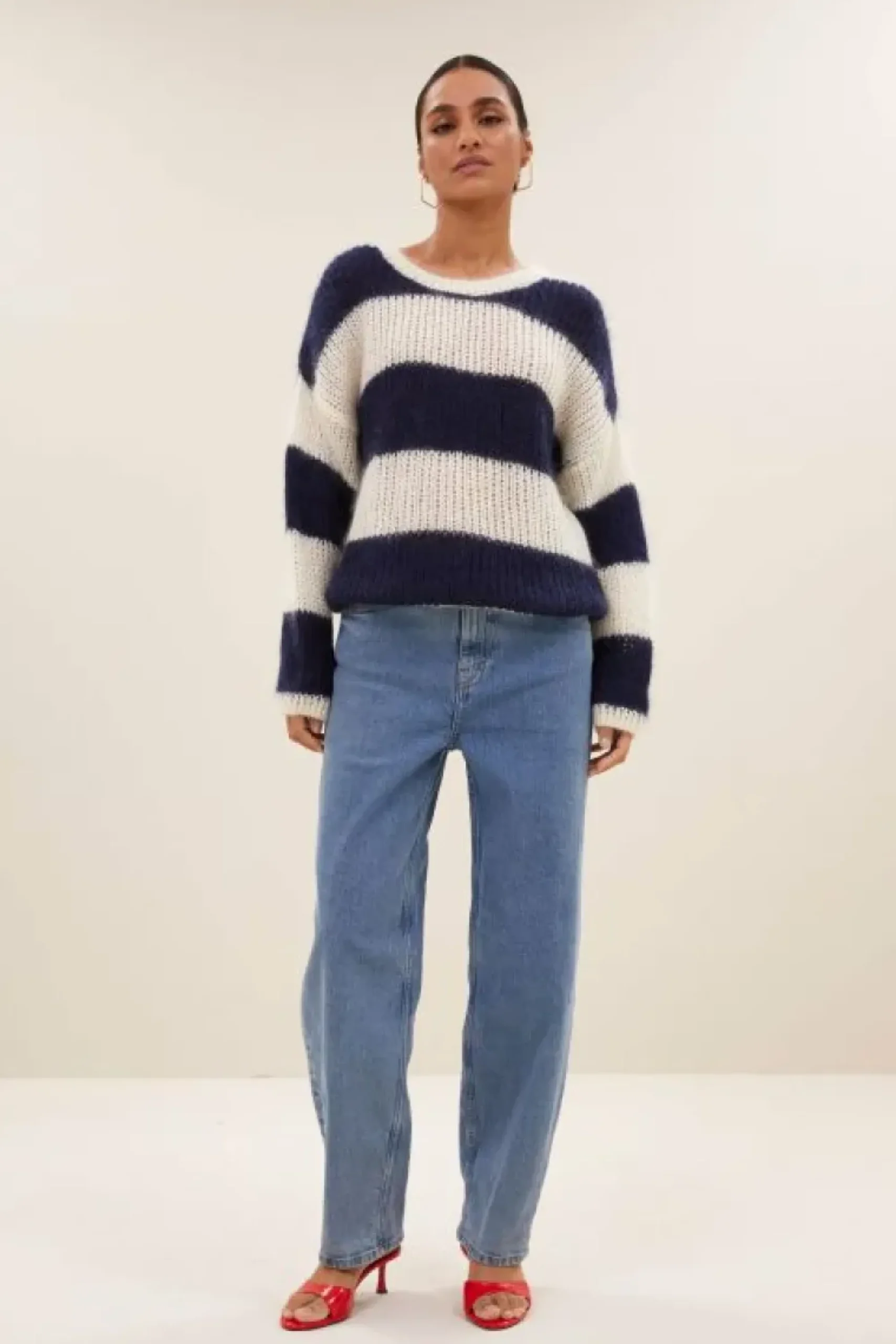 By bar Truien*evi stripe pullover | midnight big stripe