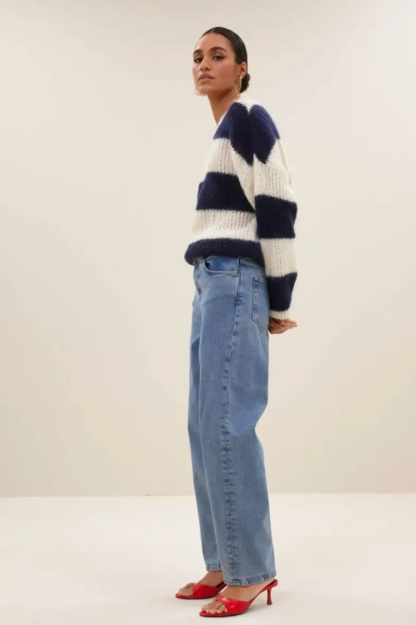 By bar Truien*evi stripe pullover | midnight big stripe