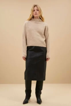 By bar Rokken*frenkie leather skirt | black