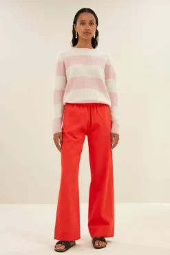 By bar Truien*gwen big stripe pullover | pink big stripe