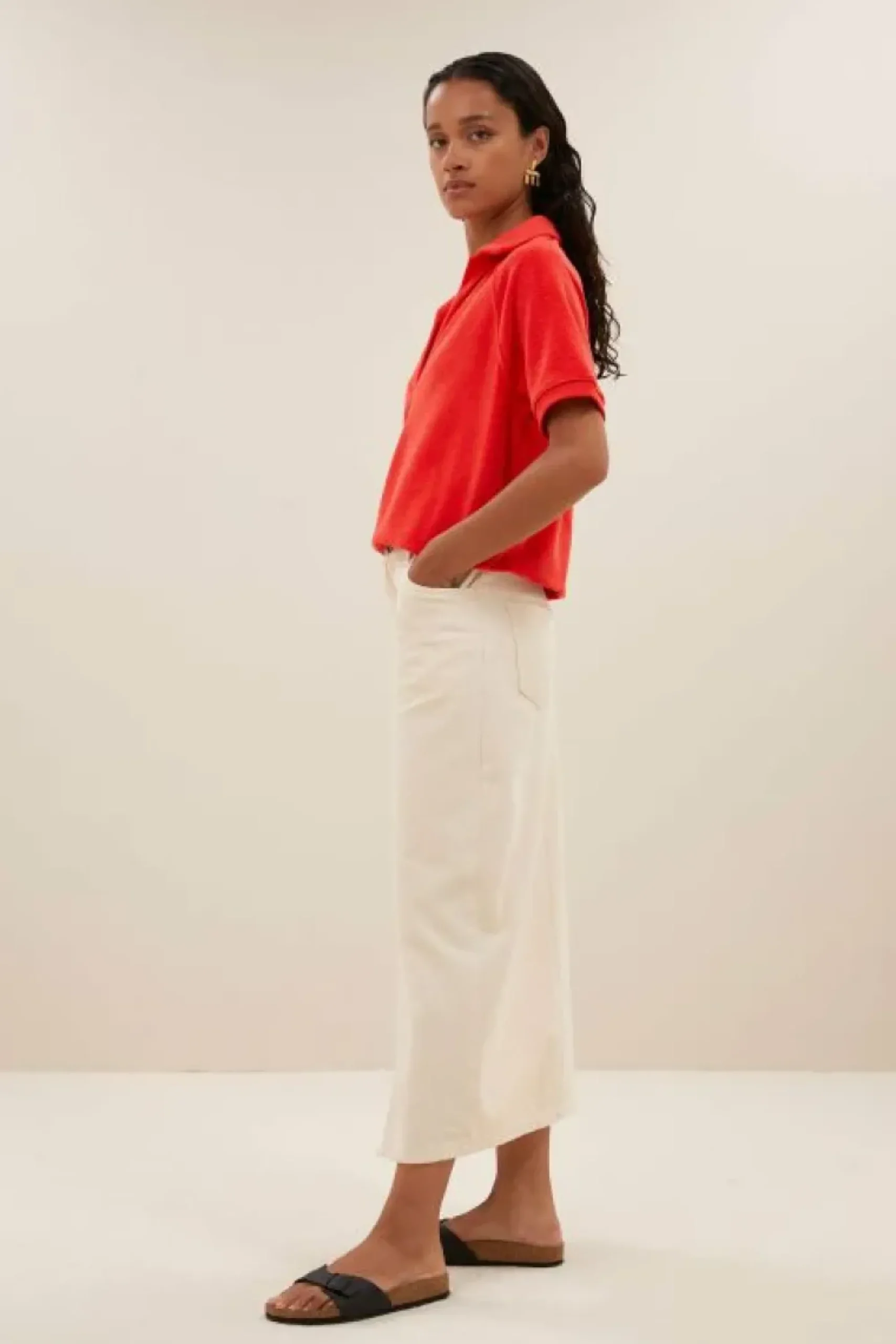 By bar Tops & Shirts*harper slub top | poppy red