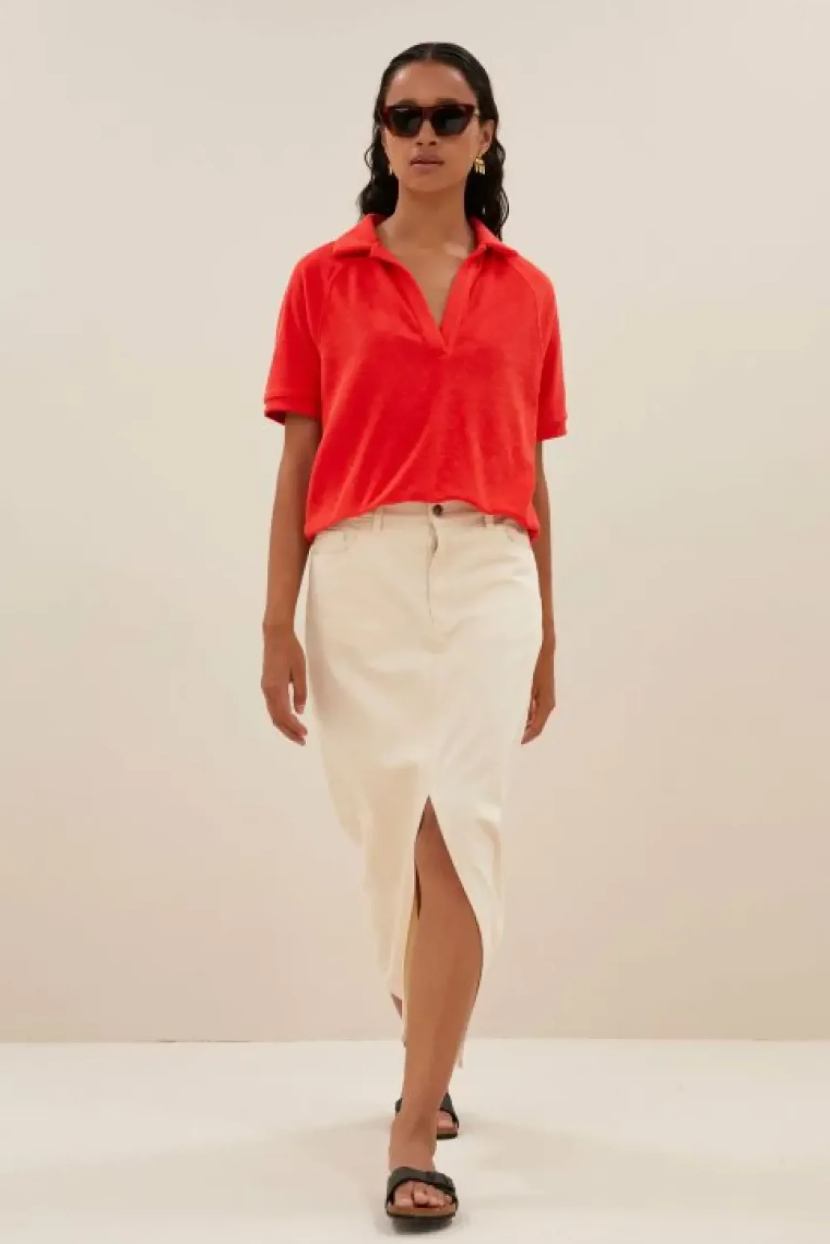 By bar Tops & Shirts*harper slub top | poppy red