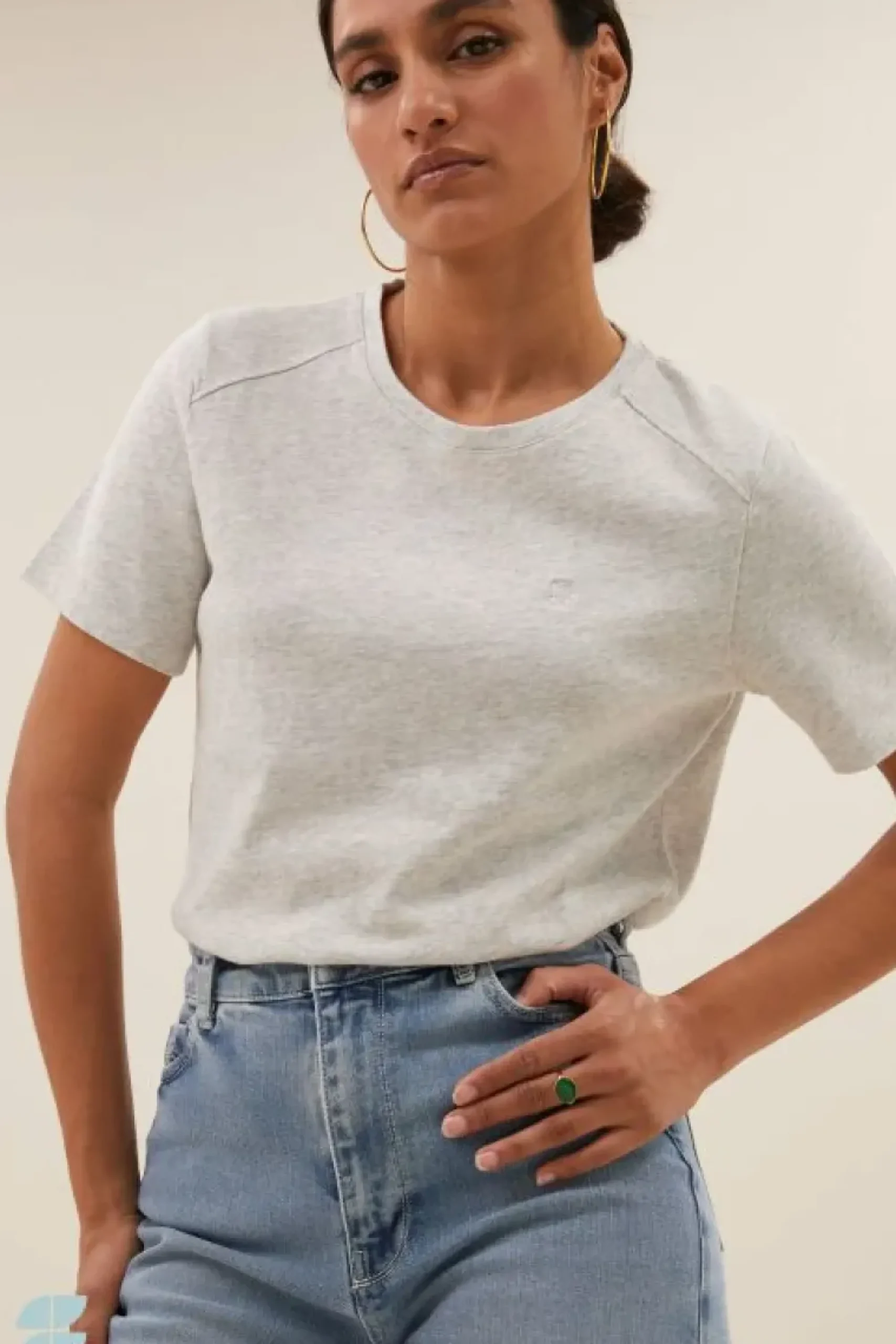 By bar Tops & Shirts*holy logo top | light grey melee