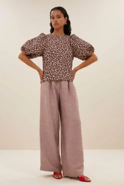 By bar Blouses*jet blouse | pink cheetah print