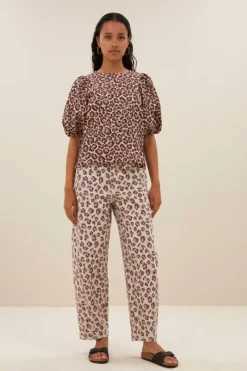 By bar Blouses*jet blouse | pink cheetah print