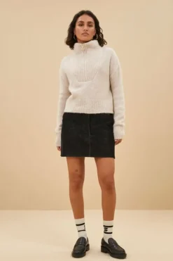 By bar Rokken*josie cord skirt | black