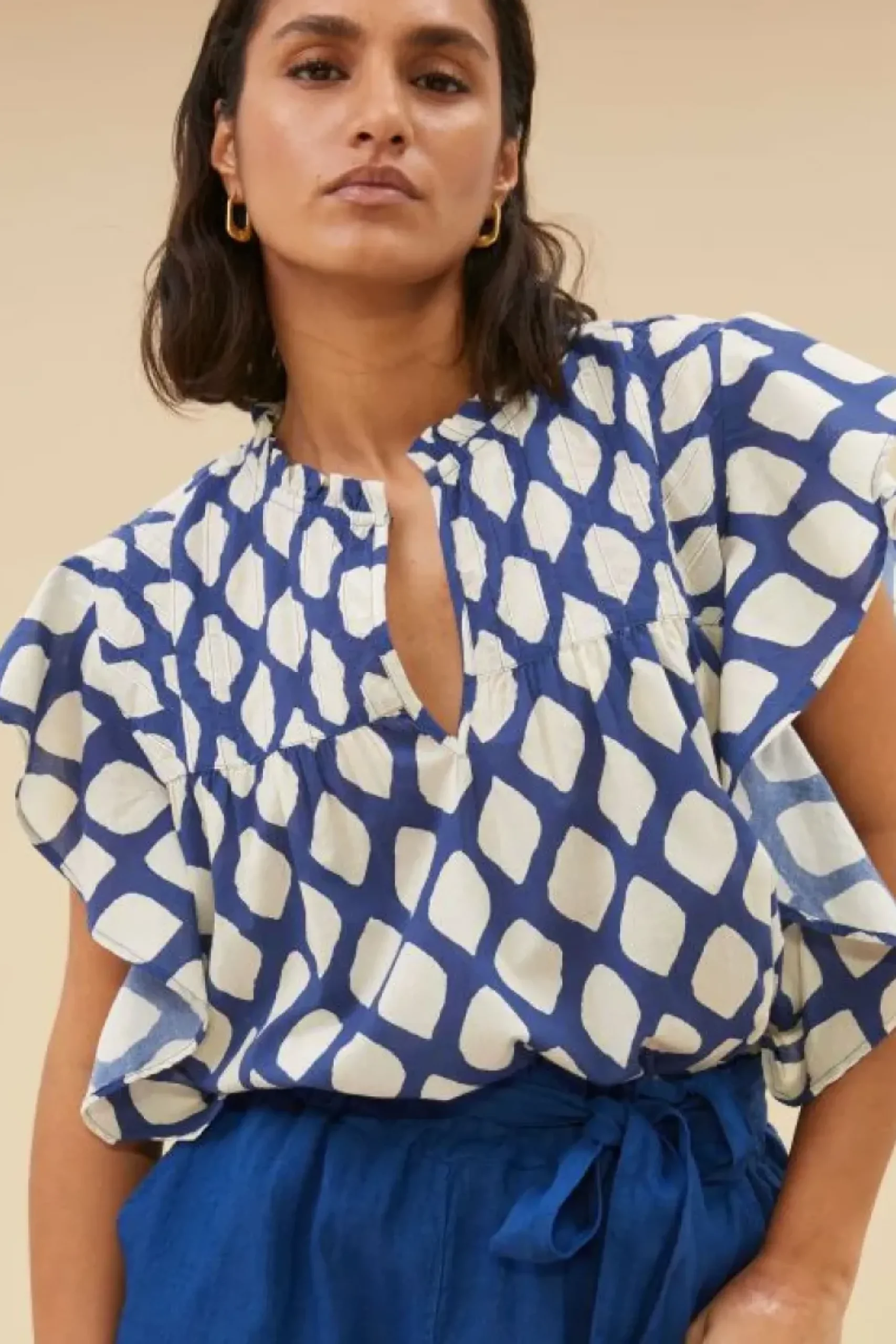 By bar Jumpsuits*june linen shorts | kingsblue