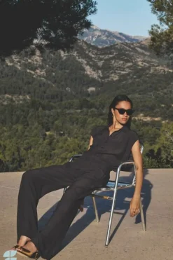 By bar Blouses*kiek viscose top | cafe noir