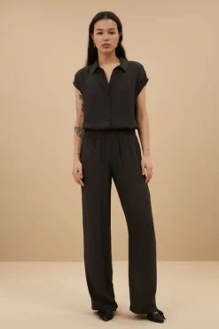 By bar Blouses*kiek viscose top | cafe noir