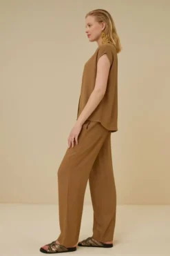 By bar Blouses*kiek viscose top | khaki