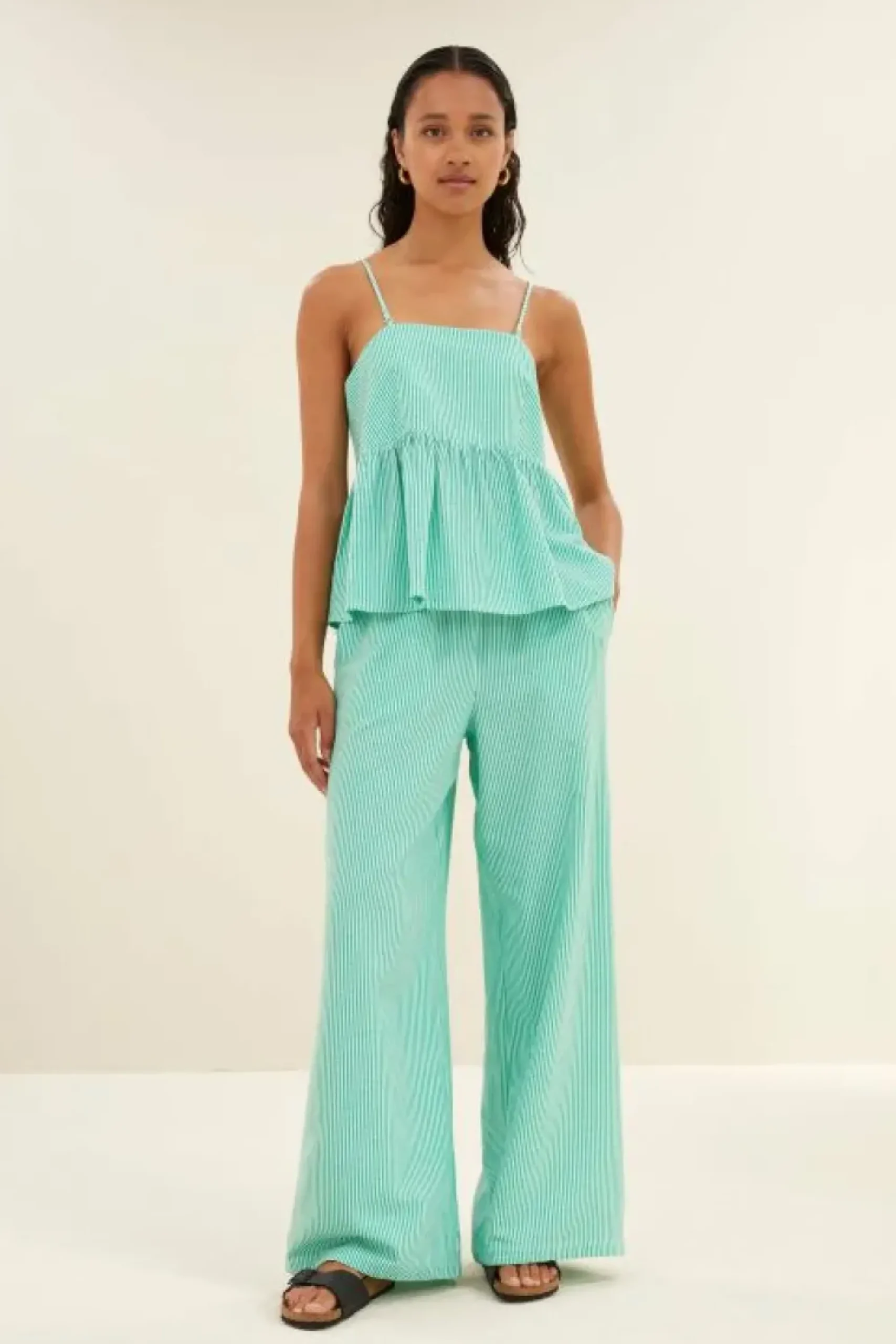 By bar Tops & Shirts*leah stripe top | green seer stripe