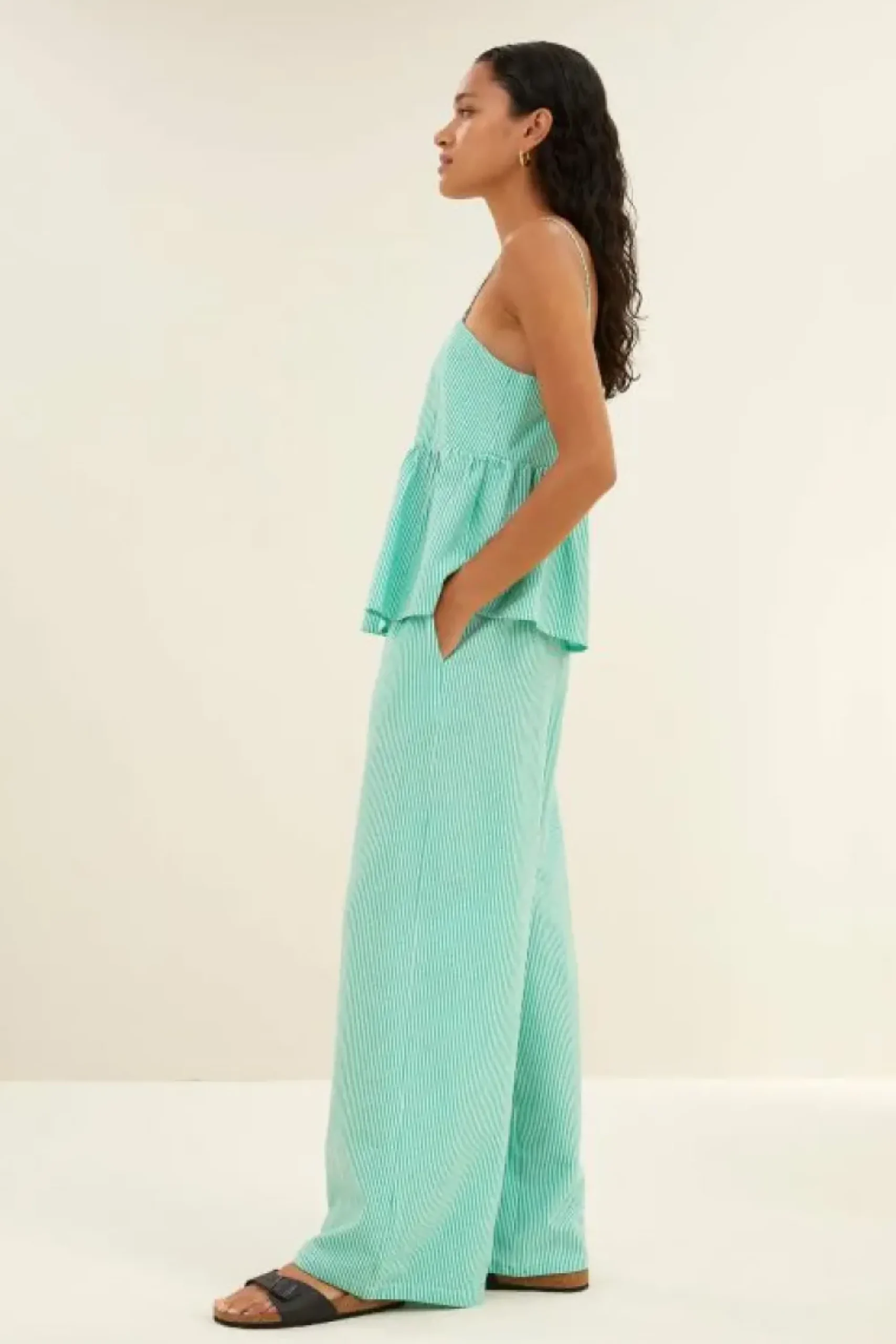 By bar Tops & Shirts*leah stripe top | green seer stripe