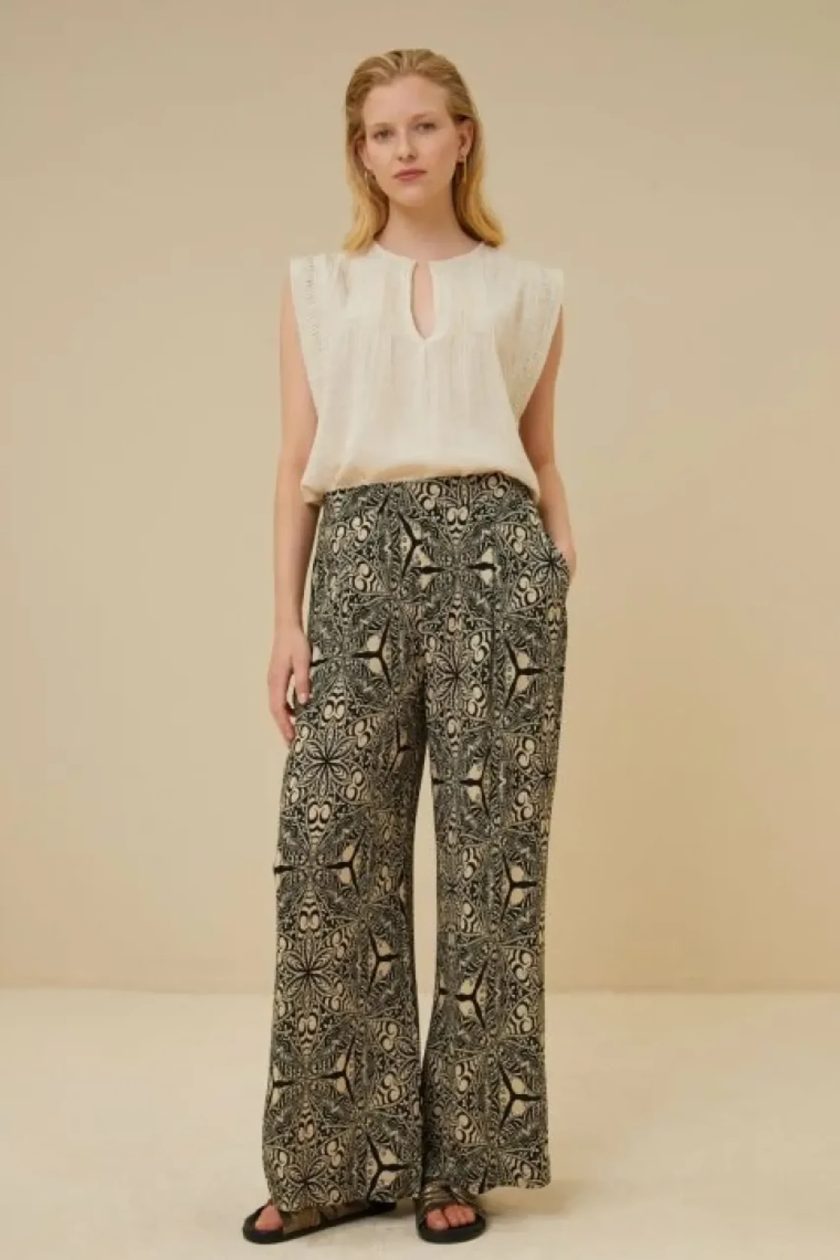 By bar Blouses*lina slub blouse | sand