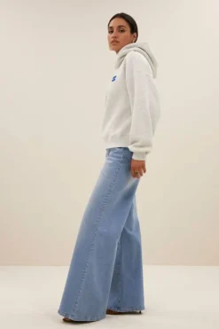 By bar Sweaters|Truien*logo hoodie | light grey melee