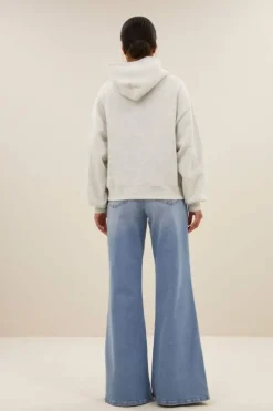By bar Sweaters|Truien*logo hoodie | light grey melee