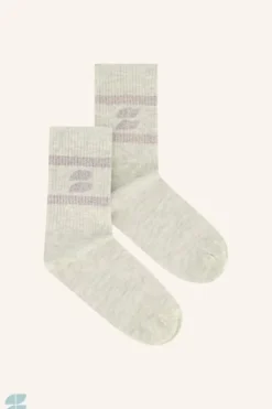 By bar Sokken*logo sparkle socks | light grey melee