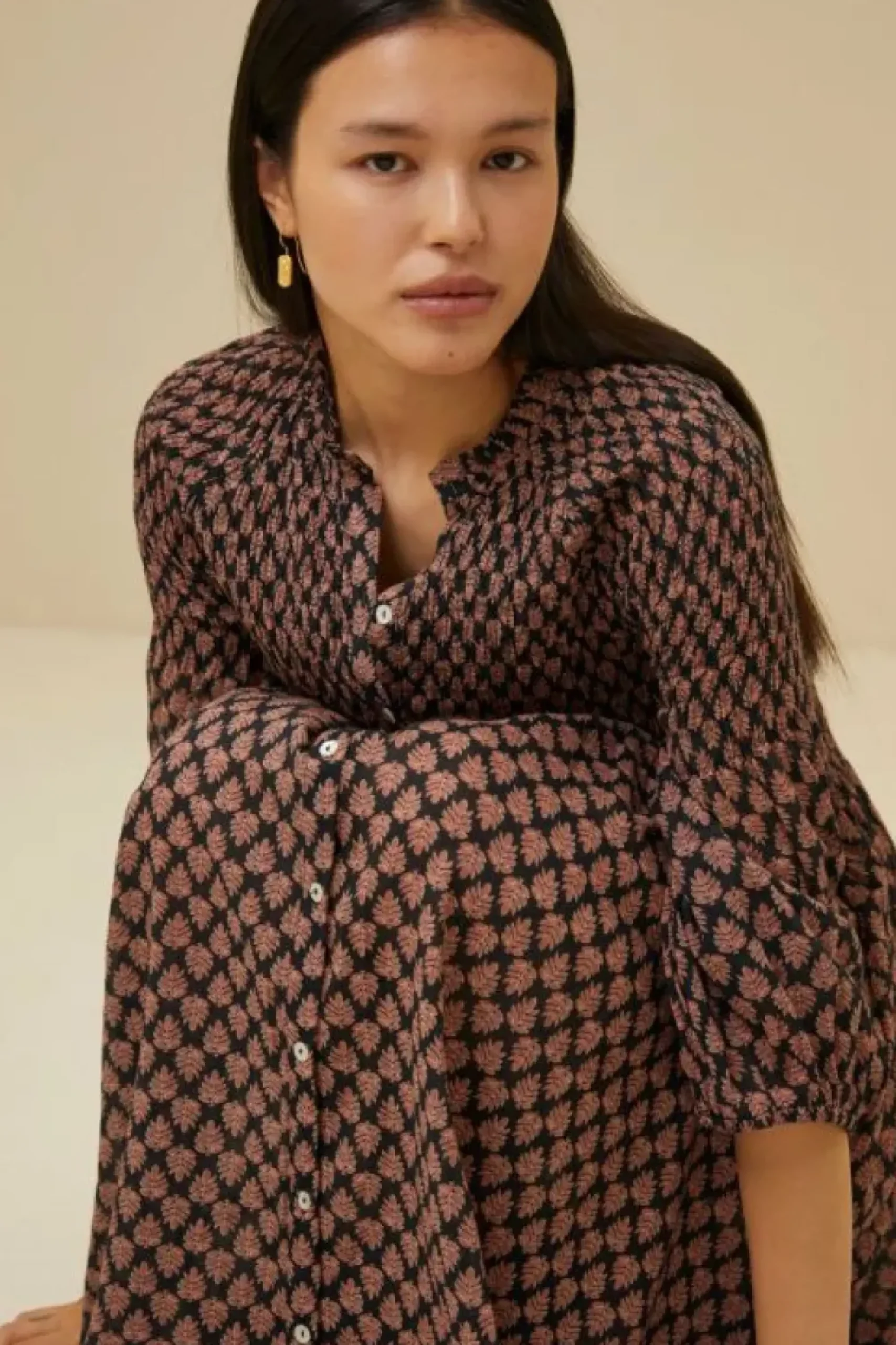 By bar Jurken*loulou leaf dress | leaf print