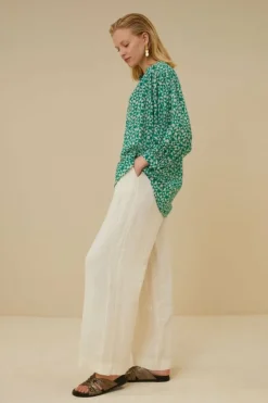 By bar Blouses*lucy graphic blouse | graphic green