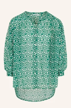 By bar Blouses*lucy graphic blouse | graphic green