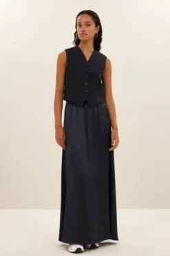 By bar Gilets & Spencers|Jassen*lynn pinstripe gilet | midnight