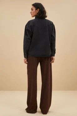 By bar Blouses*mae twill blouse | jet black