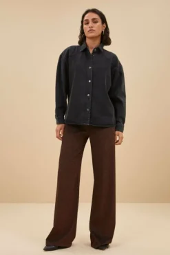 By bar Blouses*mae twill blouse | jet black