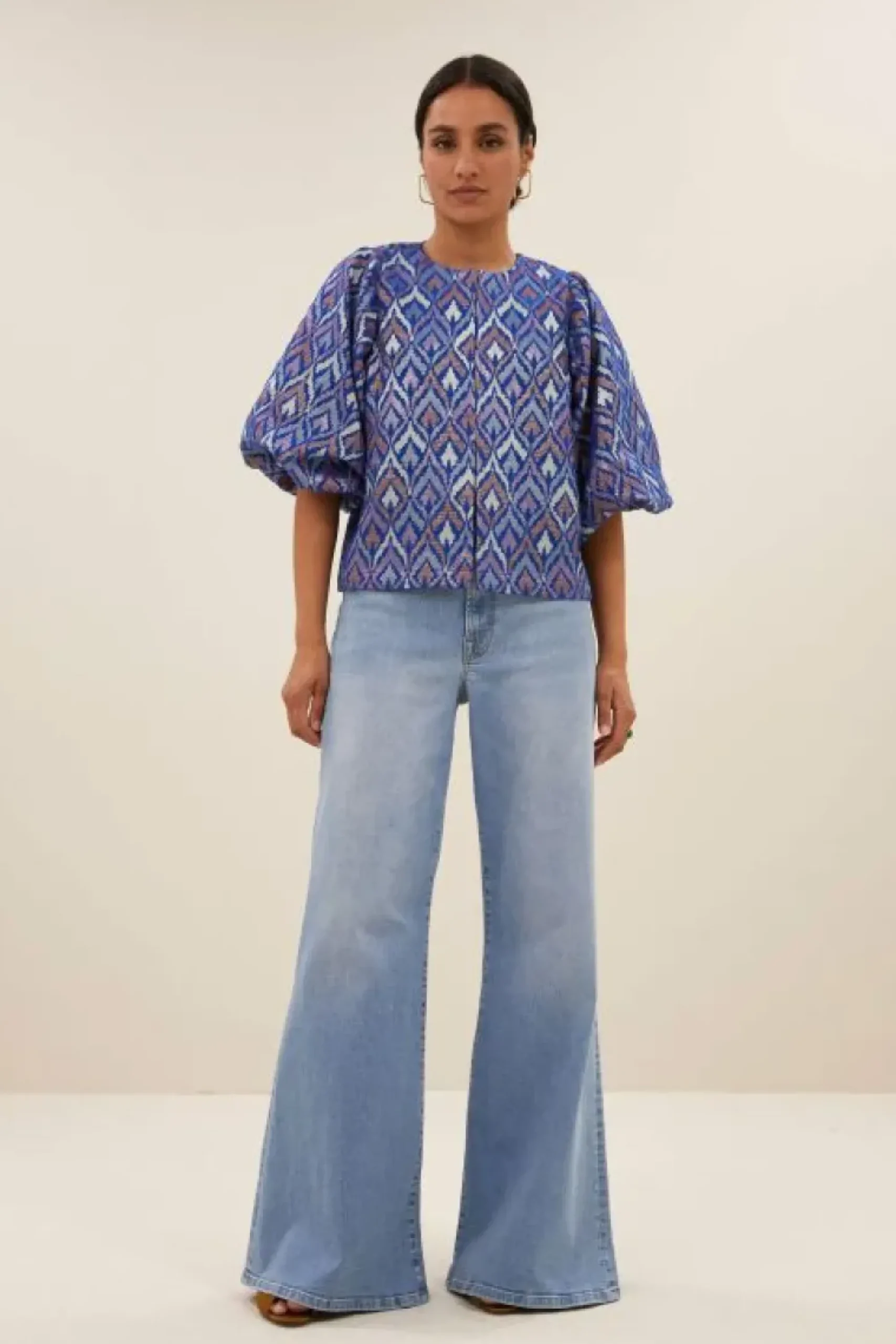 By bar Blouses*mauri blouse | pavo jacquard print