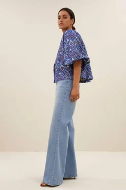 By bar Blouses*mauri blouse | pavo jacquard print