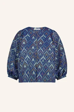 By bar Blouses*mauri blouse | pavo jacquard print