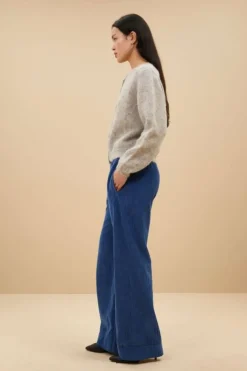 By bar Broeken*mees cord pants | bright oil blue