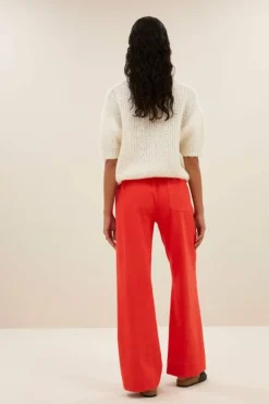 By bar Broeken*mees twill pants | poppy red