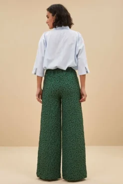 By bar Broeken*neal leo pants | green panter print