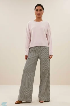 By bar Broeken*neal stripe pants | black white stripe