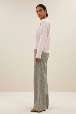 By bar Broeken*neal stripe pants | black white stripe