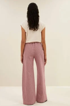 By bar Broeken*neal stripe pants | cherry milky stripe