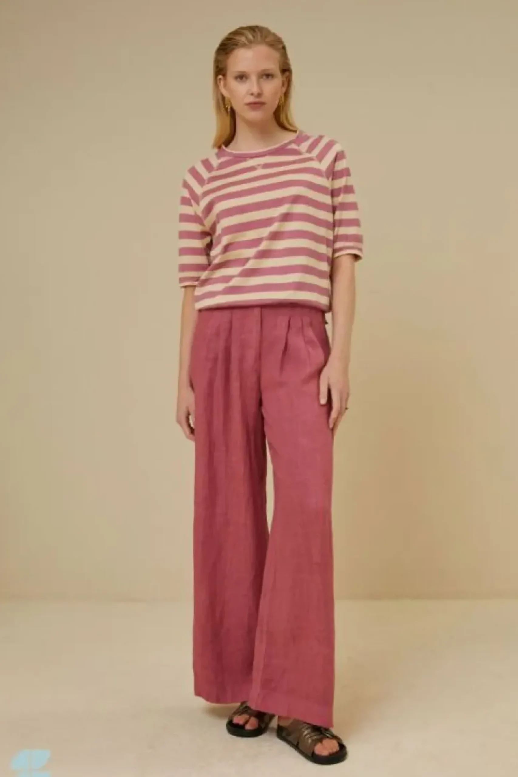 By bar Tops & Shirts*neva big v stripe top | raspberry