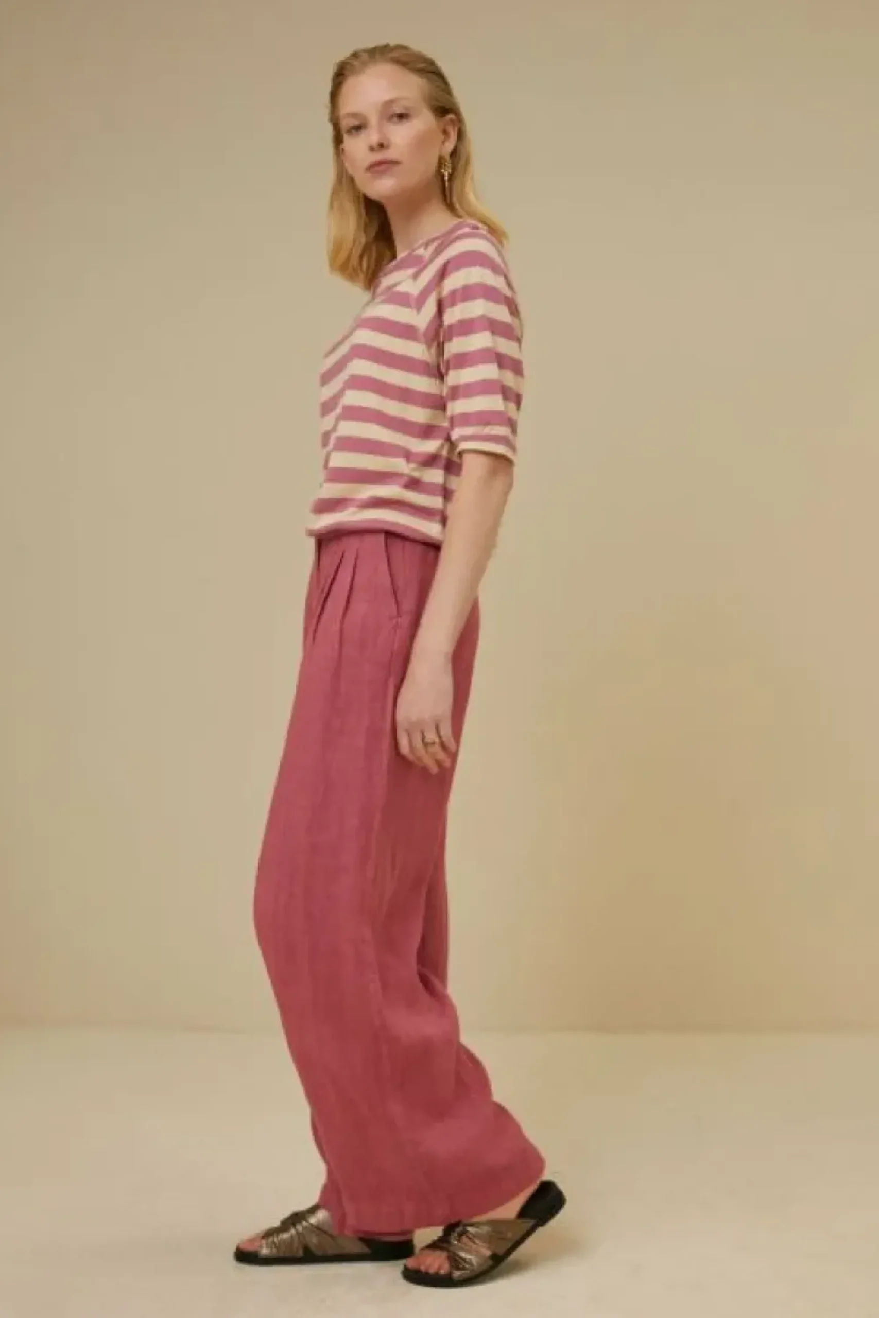 By bar Tops & Shirts*neva big v stripe top | raspberry