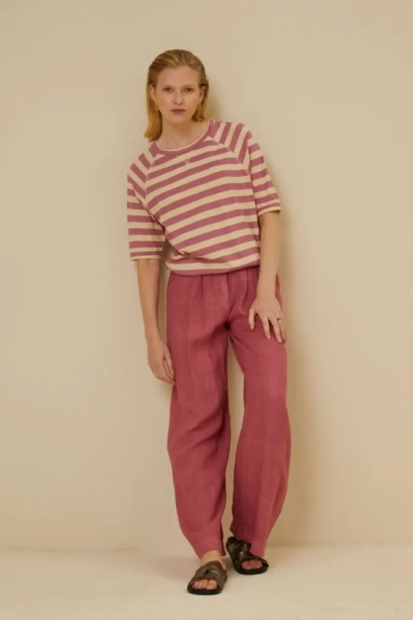 By bar Tops & Shirts*neva big v stripe top | raspberry