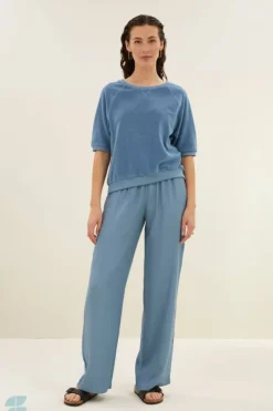 By bar Tops & Shirts*neva slub top | blue stone