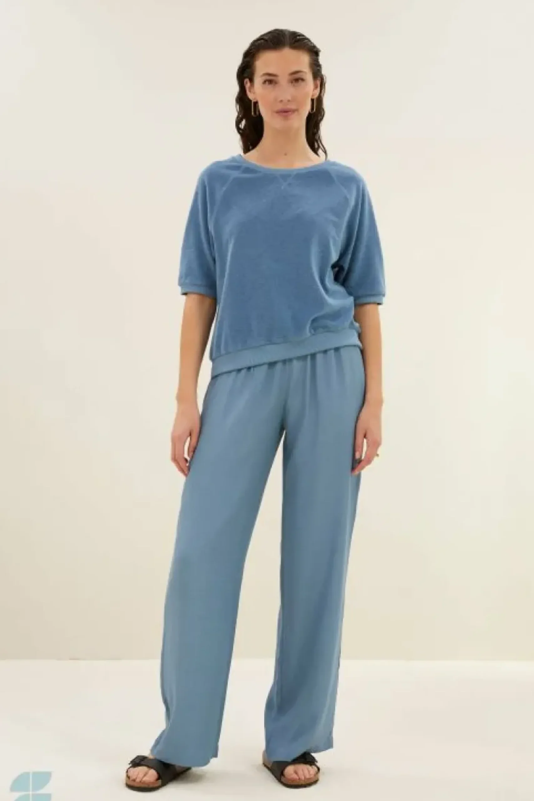 By bar Tops & Shirts*neva slub top | blue stone