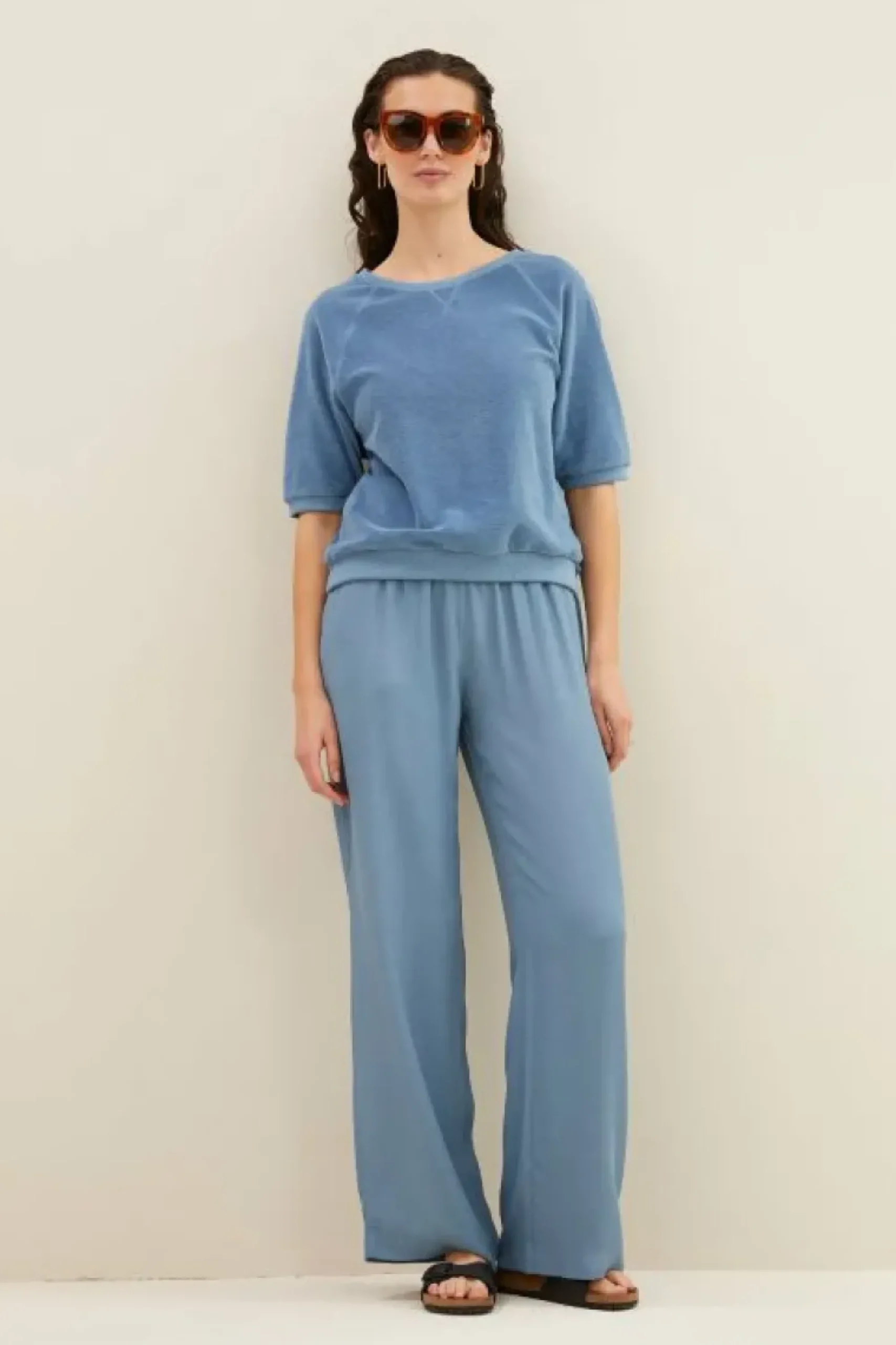 By bar Tops & Shirts*neva slub top | blue stone