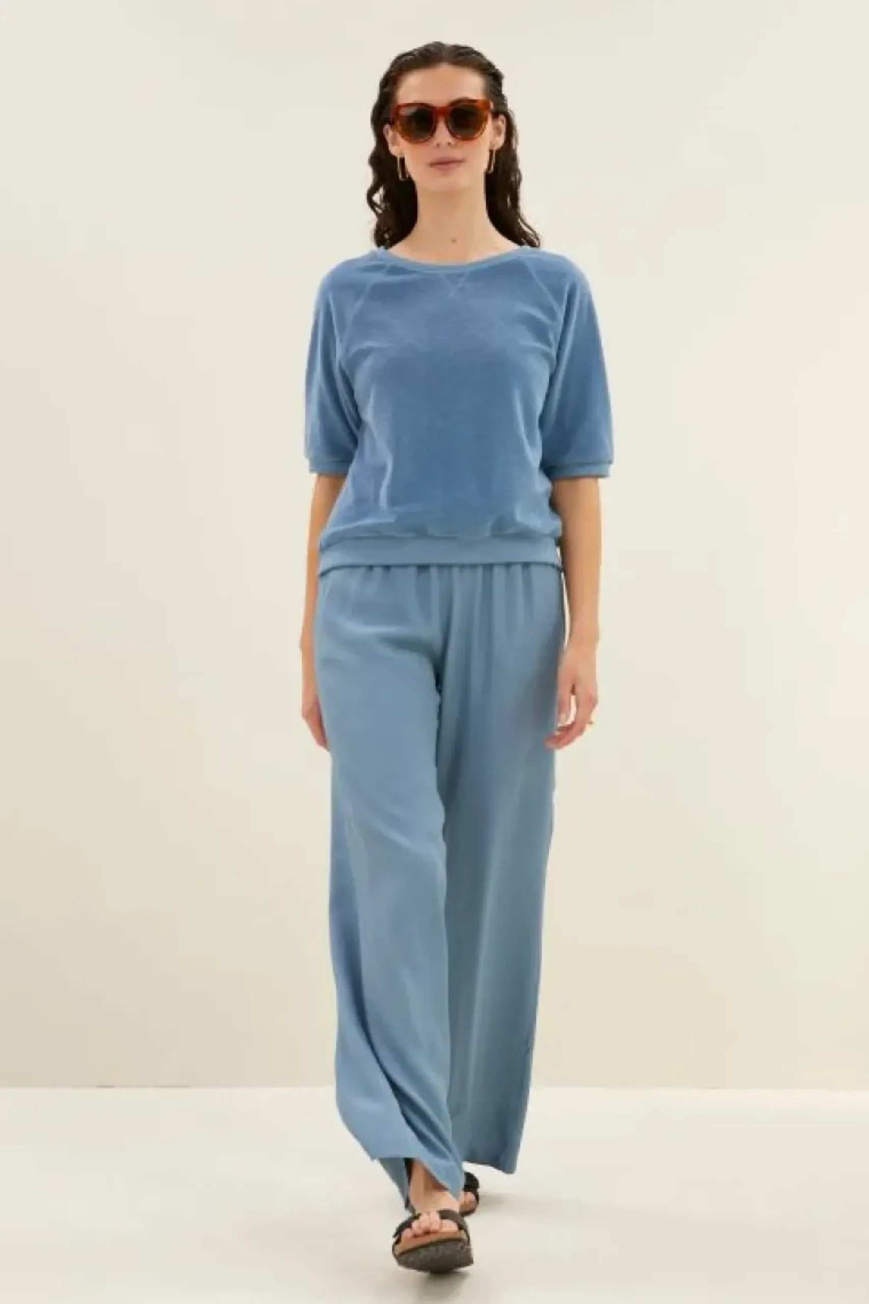 By bar Tops & Shirts*neva slub top | blue stone