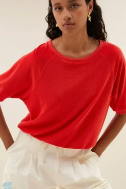 By bar Tops & Shirts*neva slub top | poppy red