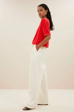 By bar Tops & Shirts*neva slub top | poppy red