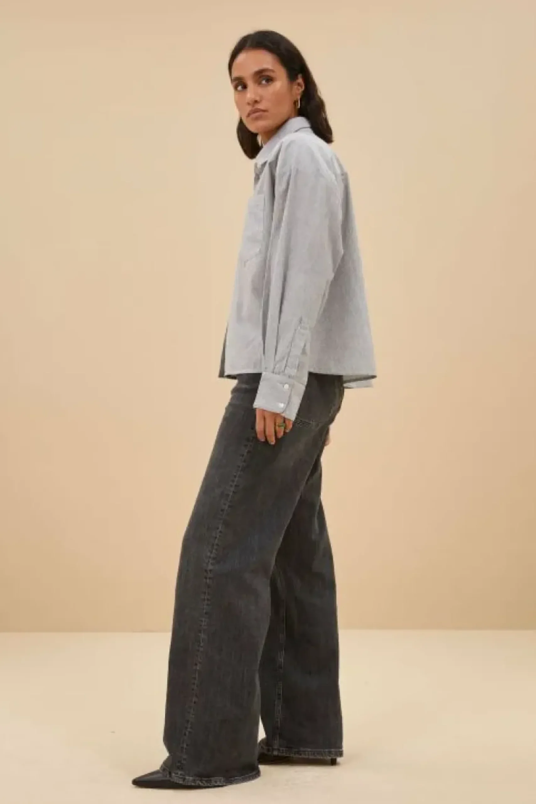 By bar Blouses*nima pin stripe blouse | black